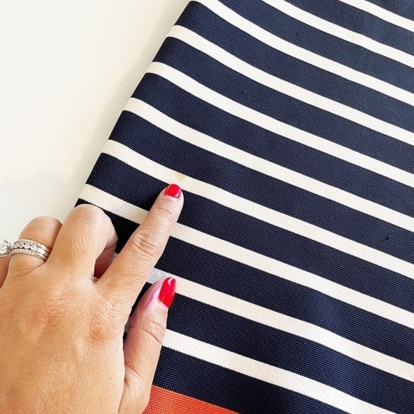 BCBG Maxazria Size XS Bandage Inya Navy Combo Stripe One Shoulder Dress - Picture 5 of 11